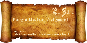 Morgenthaler Zsigmond névjegykártya